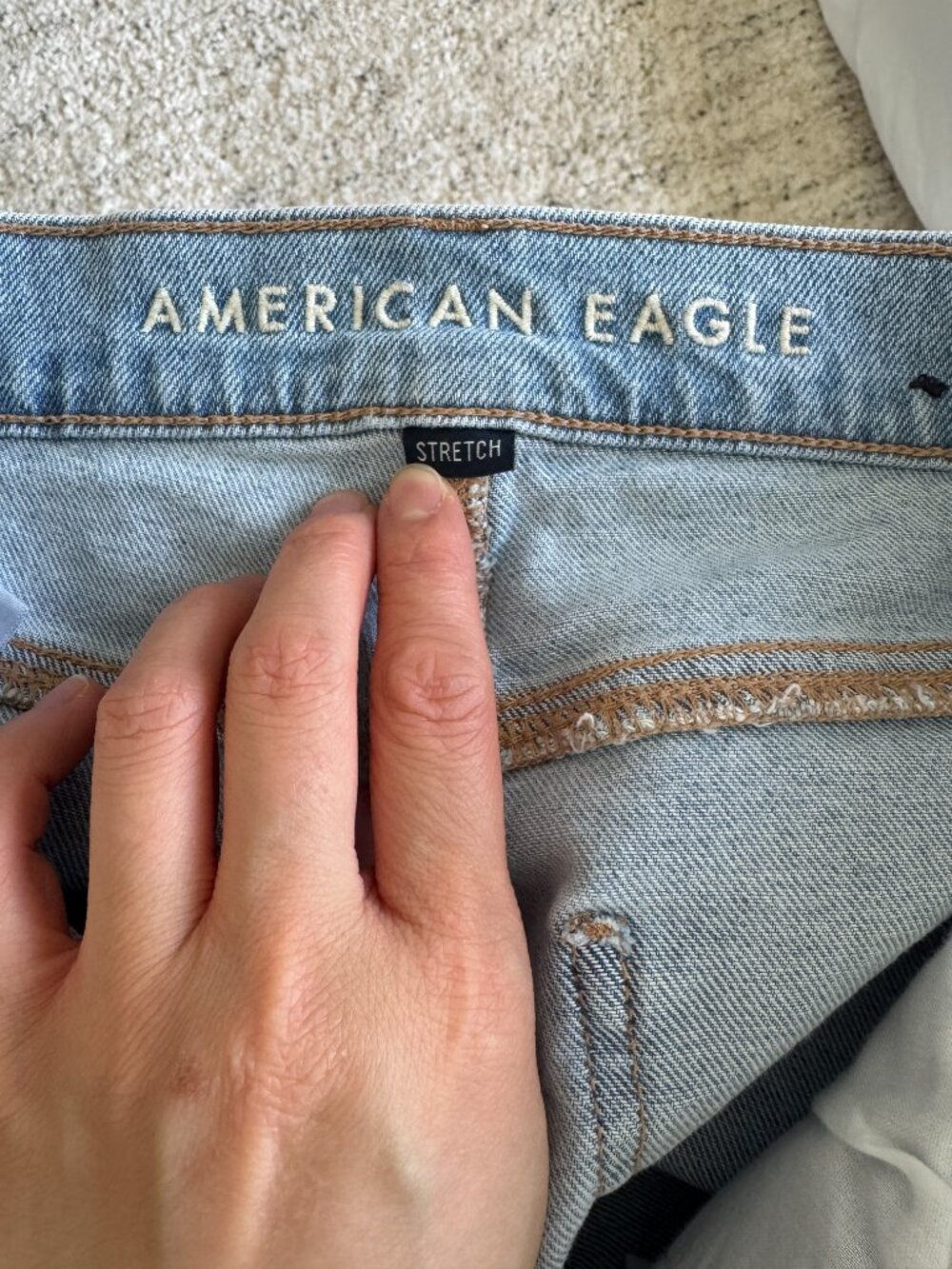 American Eagle AE Stretch Super High-Waisted Straight Jean Women size 6 Regular - Picture 10 of 16